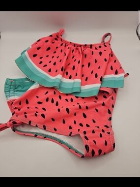 Girls Watermelon Print Two-Piece Swimsuit – Pink & Mint